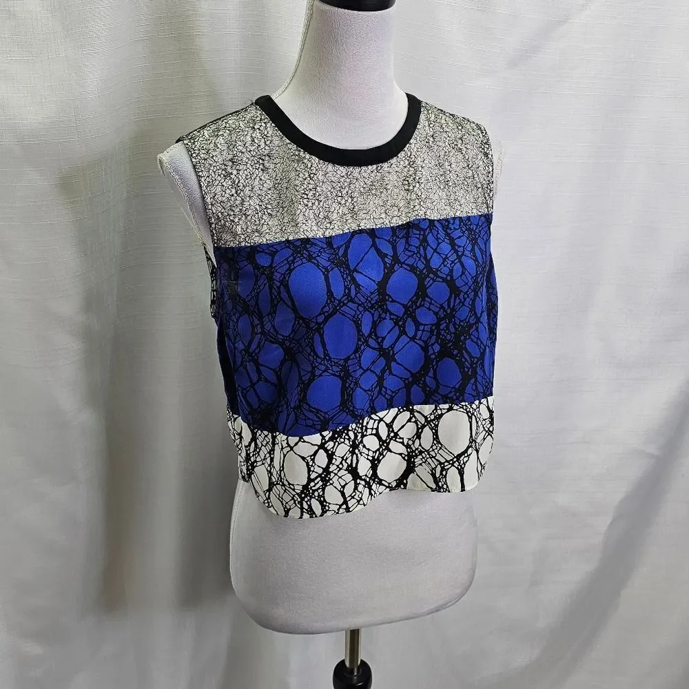 Elizabeth and James Nathena Silk Crepe Sleeveless Blouse Size Small